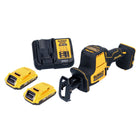 DeWalt DCS369D2 Scie sabre compacte sans fil 18V Brushless + 2x Batteries 2,0Ah + Chargeur