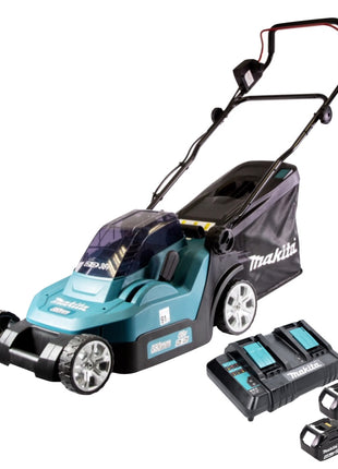 Cortacésped a batería Makita DLM 382 CM2 36 V (2x 18 V) 38 cm 40 l + 2x batería 4,0 Ah + cargador doble