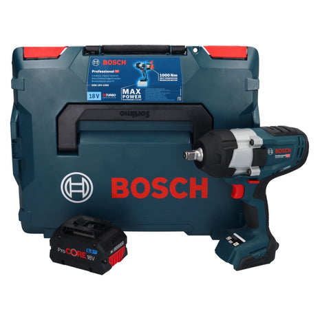 Bosch GDS 18V-1000 Professional Akku Drehschlagschrauber 18 V 1000 Nm BITURBO Brushless + 1x ProCORE Akku 8,0 Ah + L-Boxx - ohne Ladegerät