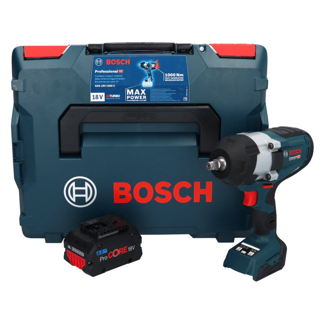 Bosch GDS 18V-1000 C Professional Visseuse à chocs sans fil 18 V 1000 Nm BITURBO Brushless + 1x batterie ProCORE 8,0 Ah + module Bluetooth GCY 42 + L-Boxx - sans chargeur