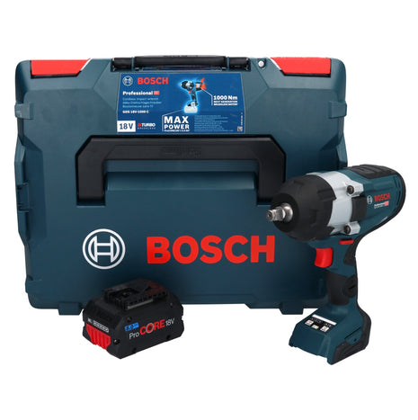 Bosch GDS 18V-1000 C Professional Visseuse à chocs sans fil 18 V 1000 Nm BITURBO Brushless + 1x batterie ProCORE 8,0 Ah + module Bluetooth GCY 42 + L-Boxx - sans chargeur