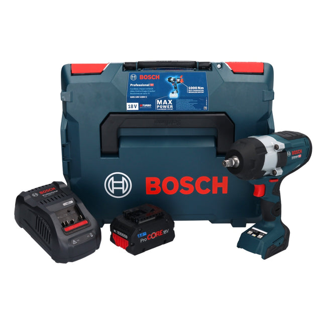 Bosch GDS 18V-1000 C Professional Visseuse à chocs sans fil 18 V 1000 Nm BITURBO Brushless + 1x batterie ProCORe 8,0 Ah + chargeur + GCY 42 Bluetooth Modul + L-Boxx