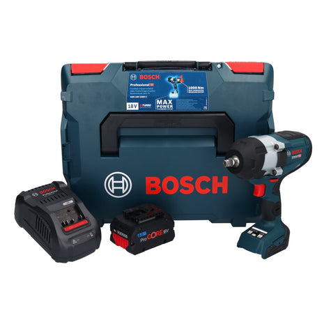 Bosch GDS 18V-1000 C Professional Visseuse à chocs sans fil 18 V 1000 Nm BITURBO Brushless + 1x batterie ProCORe 8,0 Ah + chargeur + GCY 42 Bluetooth Modul + L-Boxx