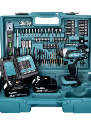 Makita DTD 152 SF2X5 Visseuse à choc sans fil 165 Nm 18V + 2x Batteries 3,0Ah + Chargeur + Coffret + Set de 101 accessoires