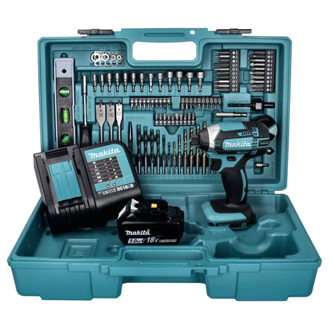 Makita DTD 152 STX5 Visseuse à choc sans fil 165Nm 18V + 1x Batterie 5,0Ah + Chargeur + Coffret + Set de 101 accessoires