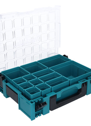 Makita MAKPAC 1 mallette de rangement pour petites pièces 395 x 295 x 110 mm (191X80-2) avec 13x insert de boîte