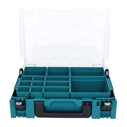 Makita MAKPAC 1 Organizer Mallette pour petites pièces 395 x 295 x 110 mm ( 191X80-2 ) avec 13x inserts de boîte