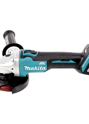 Amoladora angular a batería Makita DGA 504 RFJ3 18 V 125 mm sin escobillas + 3x baterías 3,0 Ah + cargador + 5x discos de corte + Makpac