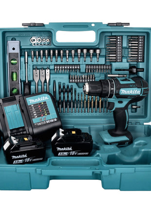 Makita DHP 482 SF2X5 Akku Schlagbohrschrauber 18 V 62 Nm + 2x Akku 3,0 Ah + Ladegerät + 101 tlg. Zubehör Set + Koffer - Toolbrothers