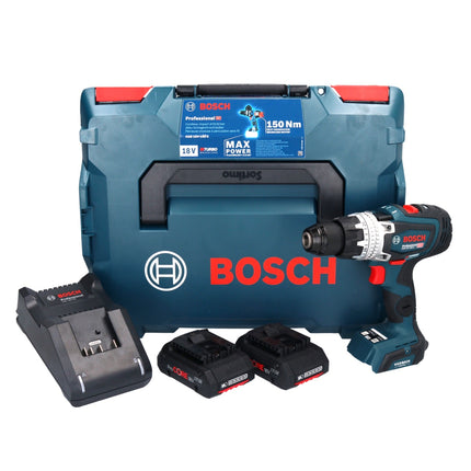 Bosch GSB 18V-150 C Professional Perceuse-visseuse à percussion sans fil 18 V 150 Nm Biturbo Brushless + 2x batterie ProCORE 4,0 Ah + chargeur + L-Boxx