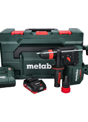 Marteau perforateur sur batterie Metabo KH 18 LTX BL 28 Q 18 V 3 J SDS plus sans balais + 1 batterie 4,0 Ah + chargeur + métaBOX