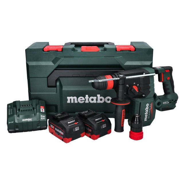 Metabo KH 18 LTX BL 28 Q Marteau perforateur sans fil 18 V 3 J SDS plus Brushless + 2x batterie 5,5 Ah + chargeur + metaBOX ( 601715660 )
