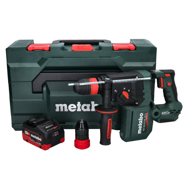 Metabo KH 18 LTX BL 28 Q Marteau perforateur sans fil 18 V 3 J SDS plus Brushless + 1x batterie 8,0 Ah + metaBOX - sans chargeur