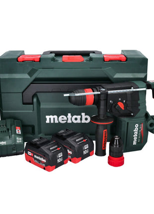 Marteau perforateur sur batterie Metabo KH 18 LTX BL 28 Q 18 V 3 J SDS plus brushless + 2x batterie 10,0 Ah + chargeur + métaBOX