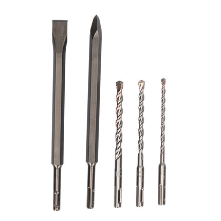 Metabo KH 18 LTX BL 28 Q Marteau perforateur sans fil 18 V 3 J SDS plus Brushless + 5 pces. jeu de forets et burins + metaBOX - sans batterie, sans chargeur