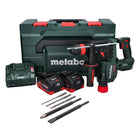 Marteau perforateur sans fil Metabo KH 18 LTX BL 28 Q 18 V 3 J SDS plus sans balais + 2 batteries 5,5 Ah + chargeur + jeu de 5 burins + metaBOX