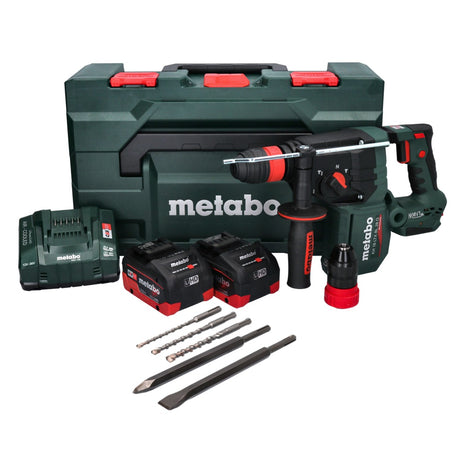 Metabo KH 18 LTX BL 28 Q akumulatorowa wiertarko-wkrętarka udarowa 18 V 3 J SDS plus Brushless + 2x akumulator 5,5 Ah + ładowarka + 5-częściowy zestaw wierteł i dłut + metaBOX