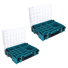 Makita MAKPAC 1 Organizer Set 2x mallettes pour petites pièces 395 x 295 x 110 mm ( 2x 191X80-2 ) avec 13x inserts de boîte