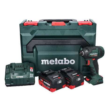 Metabo SSD 18 LTX 200 BL Atornillador de impacto inalámbrico 18 V 200 Nm 1/4" sin escobillas + 2x batería 5,5 Ah + cargador + metaBOX