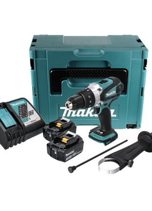 Makita DHP 458 RFJ Akku Schlagbohrschrauber 18 V 91 Nm + 2x Akku 3,0 Ah + Ladegerät + Makpac - Toolbrothers