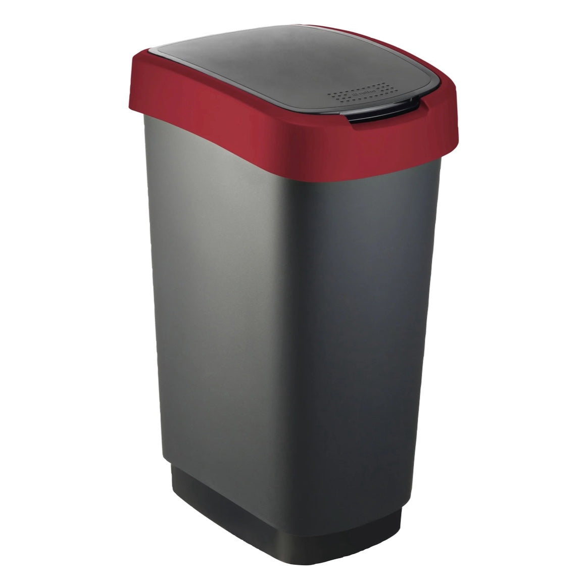 Rotho Twist poubelle en plastique noir/rouge volume 50 l (17545022559)