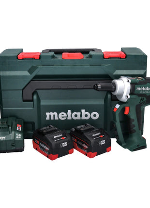 Metabo NP 18 LTX BL 5.0 remachadora ciega a batería 18 V 10 kN sin escobillas + 2x batería 8,0 Ah + cargador + metaBOX