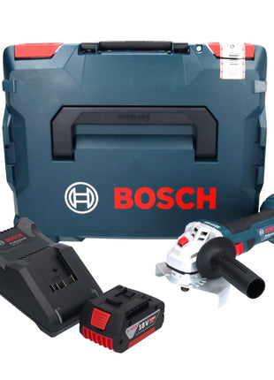 Meuleuse d'angle sur batterie Bosch GWS 18V-7 Professional 18 V 125 mm 22,23 mm sans balais + 1 batterie 5,0 Ah + chargeur + L-Boxx