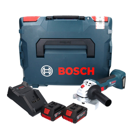 Bosch GWS 18V-7 Professional Akku Winkelschleifer 18 V 125 mm 22,23 mm Brushless + 2x Akku 5,0 Ah + Ladegerät + L-Boxx