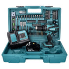 Makita DHP 456 SFX5 perceuse à percussion sans fil 18 V 50 Nm + 1 batterie 3,0 Ah + chargeur + jeu d'accessoires 101 pièces + mallette