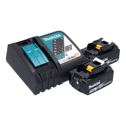 Makita DLX 2289 TJ Combo Kit 18 V, Perceuse-visseuse sans fil DDF 485 + Visseuse à chocs sans fil DTD 153 + 2x Batteries rechargeables 5,0 Ah + Chargeur + Makpac