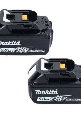 Kit de fuente de alimentación Makita de 18 V con 2 baterías BL 1850 B de 5,0 Ah + cargador rápido DC 18 RC + Makpac (197624-2)