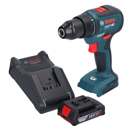 Bosch GSR 18V-55 Taladro atornillador inalámbrico profesional 18 V 55 Nm sin escobillas + 1x batería 2,0 Ah + cargador