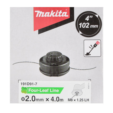 Makita Tap&Go Tête à 2 fils 2,0 mm pour coupe-bordures sans fil 18V DUR 187 et DUR 188 (191D91-7)