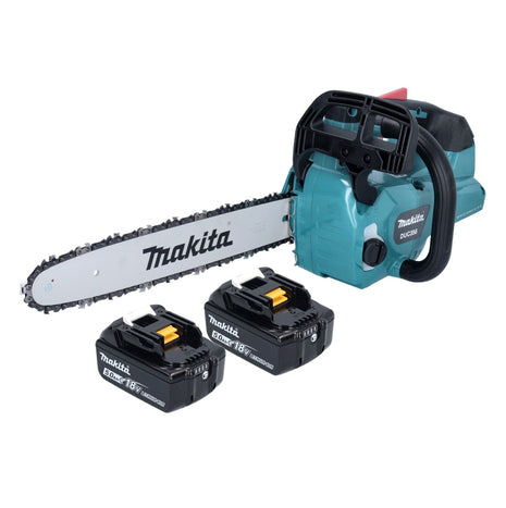 Motosierra a batería Makita DUC 356 TB 36 V (2x 18 V) 35 cm sin escobillas + 2x batería 5,0 Ah - sin cargador