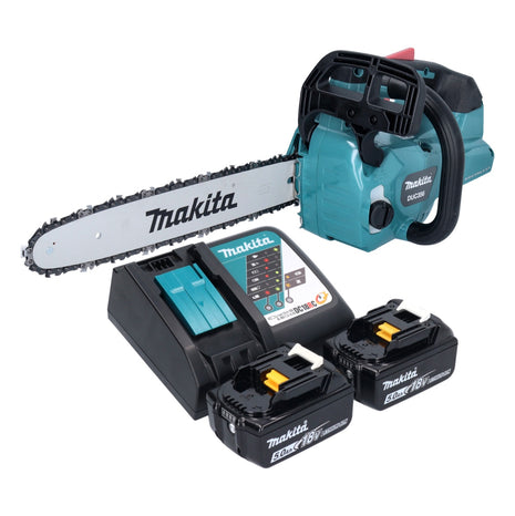 Makita DUC 356 RTB Akumulatorowa pilarka łańcuchowa 36 V ( 2x 18 V ) 35 cm bezszczotkowa + 2x akumulator 5,0 Ah + ładowarka