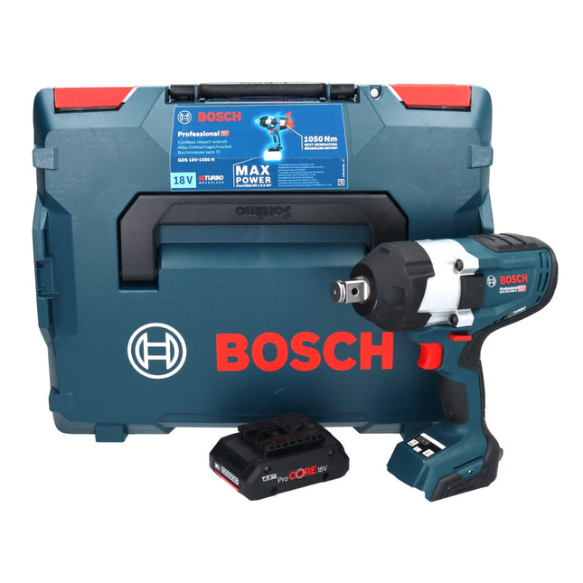 Clé à chocs rotative sans fil Bosch GDS 18V-1050 H 18 V 1050 Nm 3/4" Biturbo Brushless + 1x batterie ProCORE 4,0 Ah + L-Boxx - sans chargeur