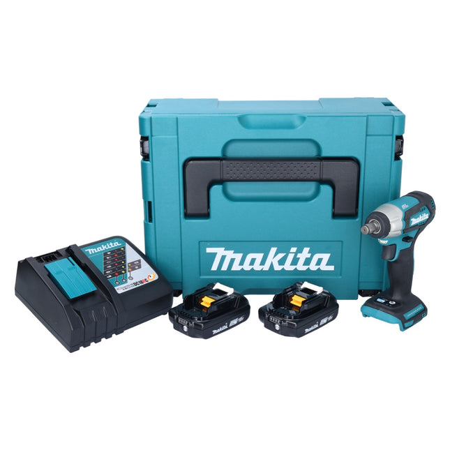 Makita DTW 181 RAJ clé à chocs sans fil 18 V 210 Nm 1/2" sans balai + 2x batterie 2,0 Ah + chargeur + Makpac