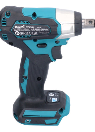 Makita DTW 181 RT Clé à chocs sans fil 18 V 210 Nm 1/2" sans balai + 2x batteries 5,0 Ah + chargeur