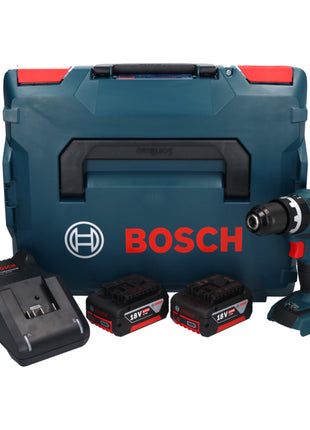 Bosch GSB 18V-60 C Professional Perceuse-visseuse à percussion sans fil 60 Nm 18V Brushless + 2x Batteries 5,0 Ah + Chargeur + Coffret L-Boxx (06019G210B)