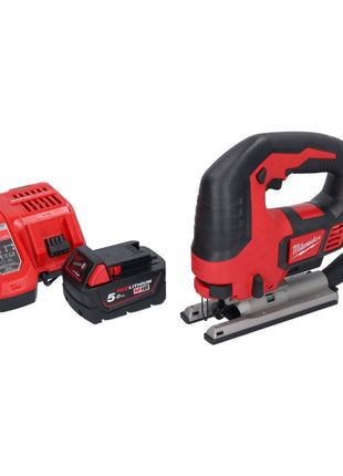 Milwaukee M18 BJS-501 Scie sauteuse sans fil 18V + 1x Batterie 5,0 Ah + Chargeur