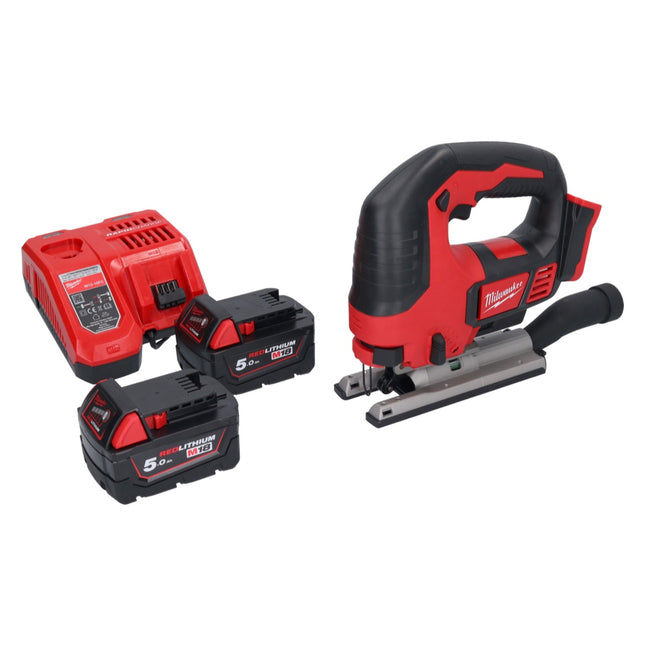 Milwaukee M18 BJS-502 Scie sauteuse sans fil 18 V + 2x batterie 5,0 Ah + chargeur