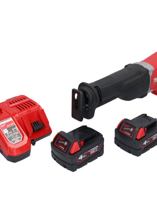 Milwaukee M18 BSX-401 Scie sabre sans fil 18V + 2x Batteries 4,0 Ah + Chargeur