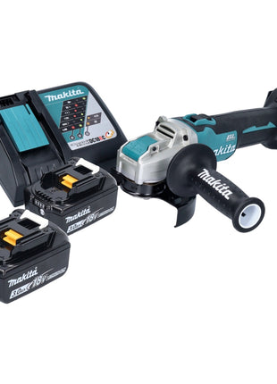 Makita DGA 521 RFX1 akumulatorowa szlifierka kątowa 18 V 125 mm X-LOCK bezszczotkowa + 2x akumulator 3,0 Ah + ładowarka