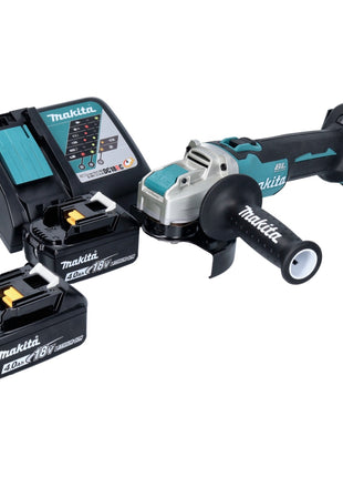 Makita DGA 521 RMX1 Akku Winkelschleifer 18 V 125 mm X-LOCK Brushless + 2x Akku 4,0 Ah + Ladegerät