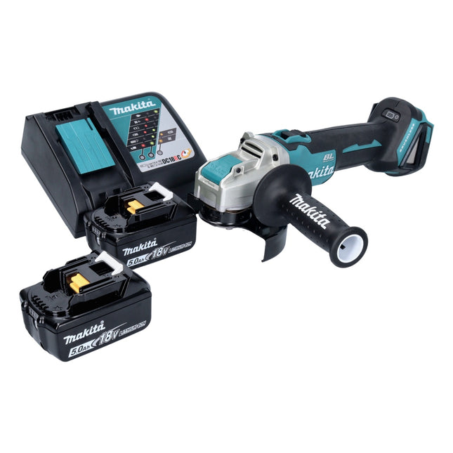 Makita DGA521RTX1 Meuleuse d'angle sans fil 125 mm 18V - X-LOCK Brushless + 2x BatterieS 5,0 Ah + Chargeur