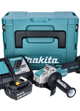 Makita DGA 521 RF1X1J Akku Winkelschleifer 18 V 125 mm X-LOCK Brushless + 1x Akku 3,0 Ah + Ladegerät + Makpac