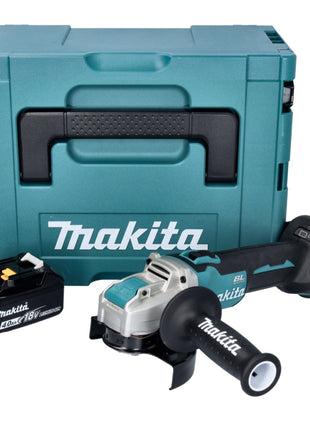 Makita DGA 521 M1X1J Meuleuse d'angle sans fil 18 V 125 mm X-LOCK Brushless + 1x batterie 4,0 Ah + Makpac - sans chargeur