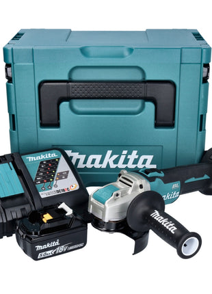 Makita DGA521RT1X1J Meuleuse d'angle sans fil 125 mm 18V - X-LOCK Brushless + 1x Batteries 5,0 Ah + Chargeur + Coffret Makpac