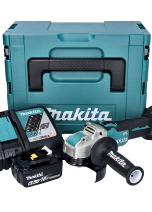 Makita DGA 521 RG1X1J amoladora angular a batería 18 V 125 mm X-LOCK Brushless + 1x batería 6,0 Ah + cargador + Makpac