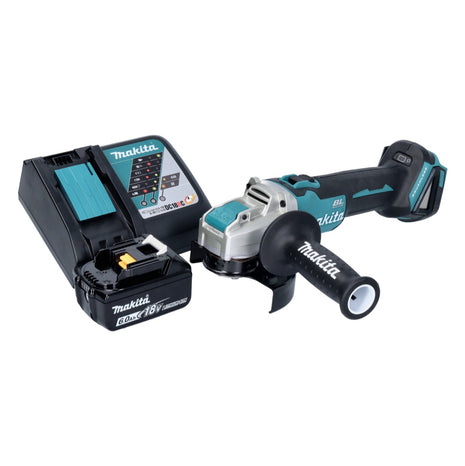 Makita DGA 521 RG1X1 Akumulatorowa szlifierka kątowa 18 V 125 mm X-LOCK Bezszczotkowa + 1x akumulator 6,0 Ah + ładowarka